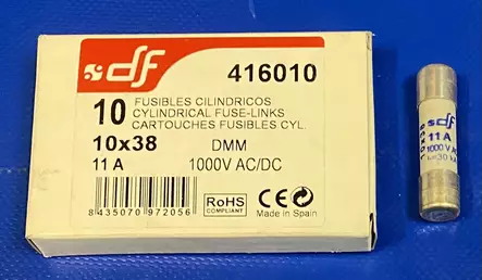 DMM 10x38 mm 11A 1000Vac/dc Yleismittarisulake Vastaa FLK-803293 sulaketta - Keraamiset putkisulakkeet - 416010 - 1