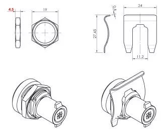 Lukko avain (2 kpl) IP55 koteloille - Tarvikkeet NEO Series IP65 koteloille - 92150 - 2