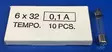 6,3*32 mm 0,1A 250V T Lasiputkisulake - Lasiputkisulakkeet 6,3x32mm nopeat (F) j - 3021375-6330010 - 1