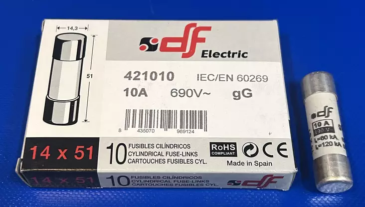 14*51 mm 10A 690V gL Putkivaroke - Keraamiset putkisulakkeet gG - 3121426-421010 - 1