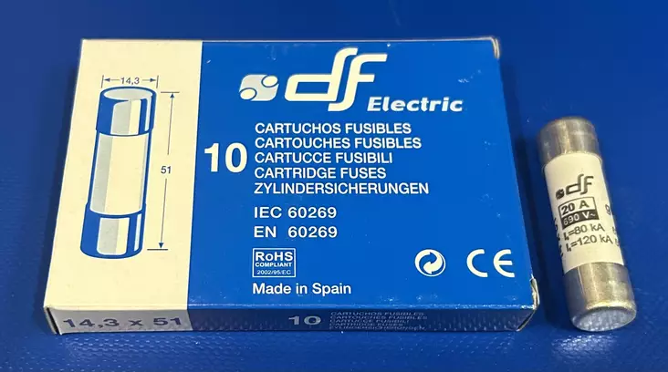 14*51 mm 20A 690V gL Putkivaroke - Keraamiset putkisulakkeet gG - 3121429-421020 - 1