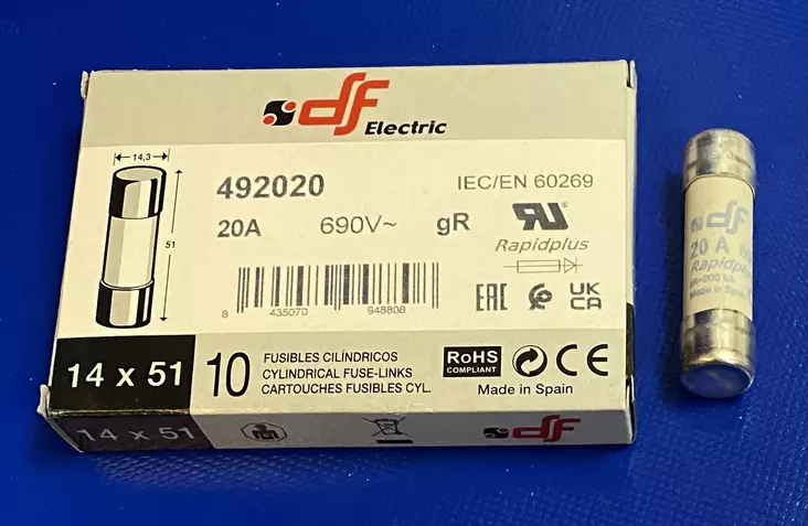 14*51 mm 20A 690V gR Putkivaroke - Erikoisnopeat putkisulakkeet gR - 3121349-492020 - 1