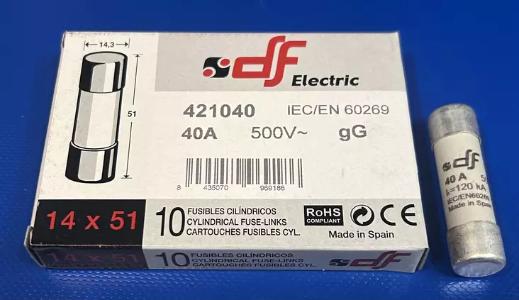 14*51 mm 40A 500V gL Putkivaroke - Keraamiset putkisulakkeet gG - 3121432-421040 - 1