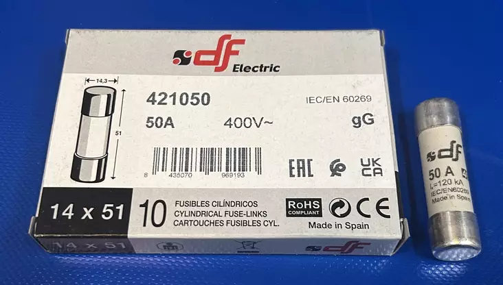 14*51 mm 50A 400V gL Putkivaroke - Keraamiset putkisulakkeet gG - 3121433-421050 - 1