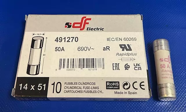 14*51 mm 50A 660Vac / 700 Vdc aR Putkivaroke - Erikoisnopeat putkisulakkeet aR - 3121324-491270 - 1