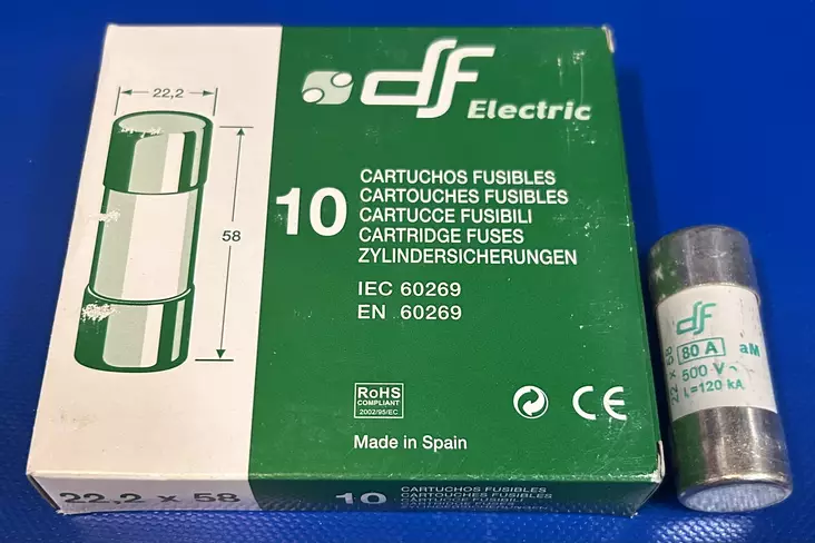 22*58 mm 80A 690V aM Putkivaroke iskurilla - Keraamiset putkisulakkeet aM - 442280 - 1