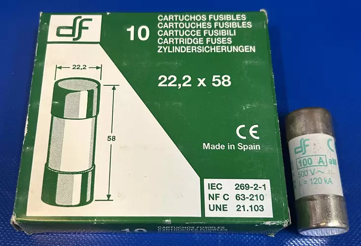 22*58 mm 100A 690V aM Putkivaroke - Keraamiset putkisulakkeet aM - 3121479-442000 - 1