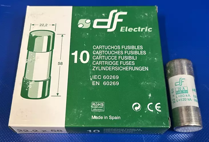 22*58 mm 20A 690V aM Putkivaroke - Keraamiset putkisulakkeet aM - 3121472-442020 - 1