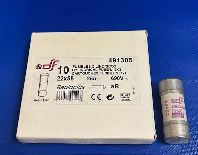 22*58 mm 32A 690Vac / 700Vdc aR Putkivaroke Erikoisnopea keraaminen putkisulake - Erikoisnopeat putkisulakkeet aR - 3121327-491310 - 1