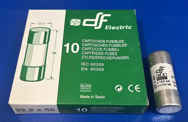 22*58 mm 50A 690V gl-gG Putkivaroke - Keraamiset putkisulakkeet gG - 3121460-422050 - 1