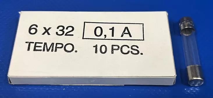 6,3*32 mm 0,1A 250V T Lasiputkisulake - Lasiputkisulakkeet 6,3x32mm nopeat (F) j - 3021375-6330010 - 1