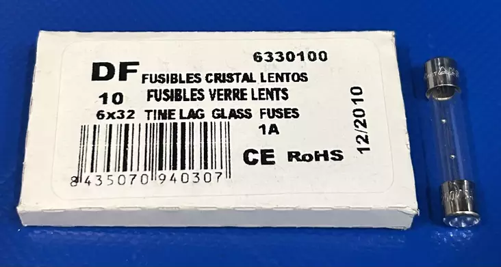6,3*32 mm 1A 250V F Lasiputkisulake - Lasiputkisulakkeet 6,3x32mm nopeat (F) j - 3021360-6030100 - 1