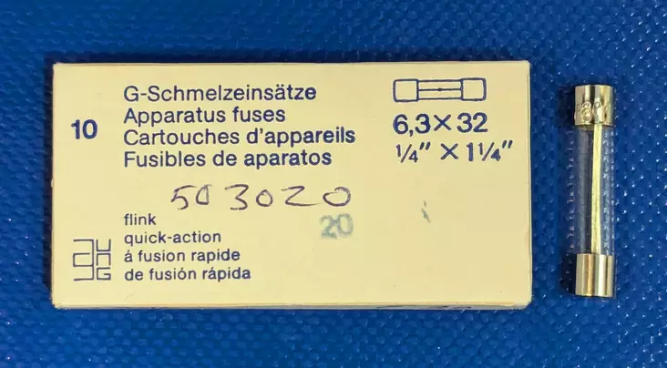 6,3*32 mm 20A 250V F Lasiputkisulake - Lasiputkisulakkeet 6,3x32mm nopeat (F) j - 503020 - 3