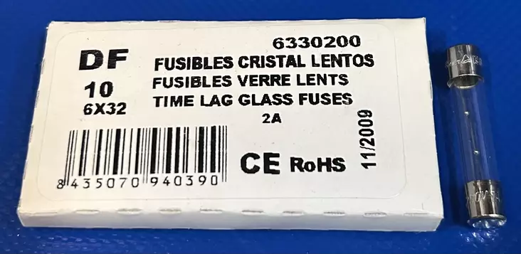 6,3*32 mm 2A 250V T Lasiputkisulake - Lasiputkisulakkeet 6,3x32mm nopeat (F) j - 3021388-6330200 - 1