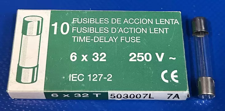 6,3*32 mm 7A 250V T Lasiputkisulake - Lasiputkisulakkeet 6,3x32mm nopeat (F) j - 3021394-6330700 - 1