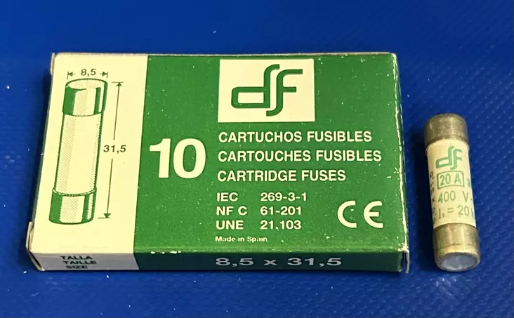 8,5*31,5 mm 20A 400V aM Putkivaroke - Keraamiset putkisulakkeet aM - 3121393-411120 - 1