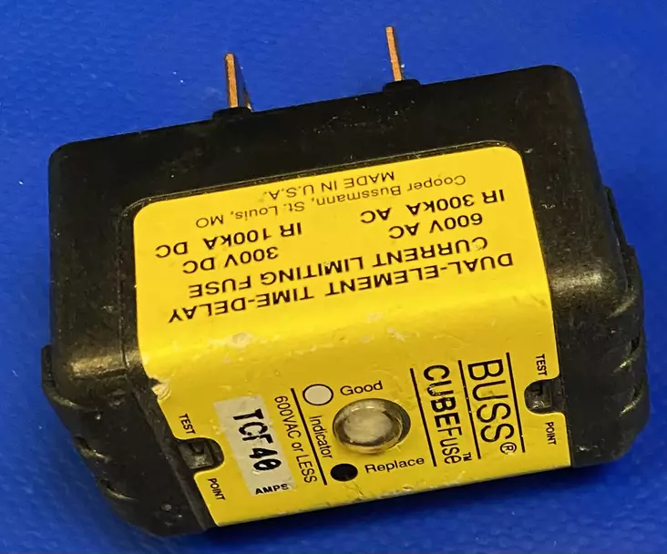 Bussmann Cubefuse 40A 600V Class J - USA (UL & UR) ja Canada (CSA) - TCF40 - 1