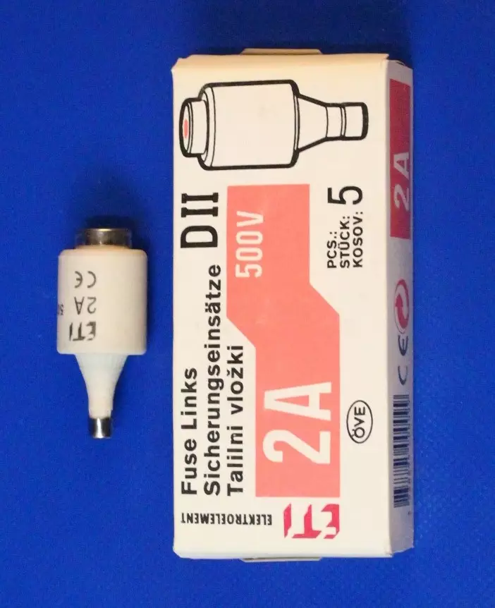 D II 2A 500V nopea tulppasulake - Nopeat tulppasulakkeet DII / E27 ja DIII - 3021100 - 1