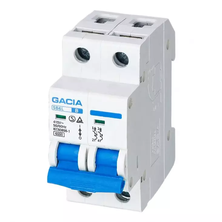 Johdonsuoja-autom. 2-nap. B-10A 6kA - Johdonsuoja-automaatit 6kA - SB6L2B10 - 1