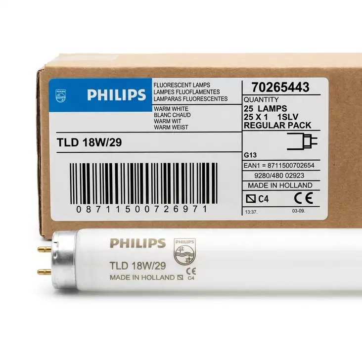 Loisteputki Philips TLD 18W/29 lämmin valkea G13 pituus 600mm ja halkaisija 26mm - Loisteputket - 70265440 - 2