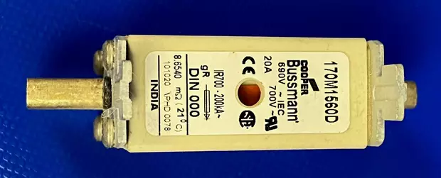 NH-000 20A 690V gR Erik.nop.kahvavaroke - Erikoisnopeat NH kahvasulakkeet veitsiki - 170M1560 - 1