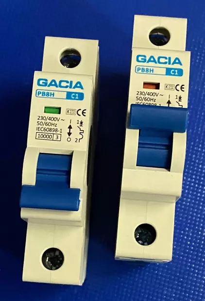 Johdonsuoja-automaatti 1-napainen C-käyrä 1A katkaisukyky 10kA GACIA Johdonsuojakatkaisija - Johdonsuoja-automaatit 10kA - PB8H1C01 - 1