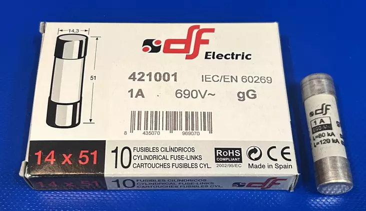 14*51 mm 1A 690V gl-gG Putkivaroke - Keraamiset putkisulakkeet gG - 3121421-421001 - 1