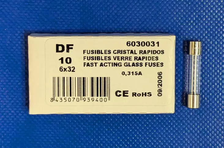 6,3*32 mm 0,315A 250V F Lasiputkisulake - Lasiputkisulakkeet 6,3x32mm nopeat (F) j - 3021355-6030031 - 1