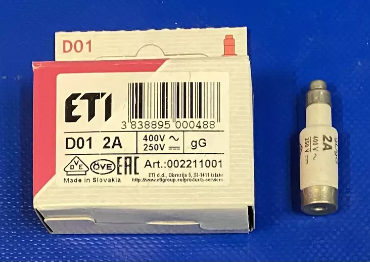 D01 Tulppasulake 2A Neozed 400Vac tai 250Vdc - Neozed tulppasulakkeet D01 / E14, D02 /  - 3021141 - 1