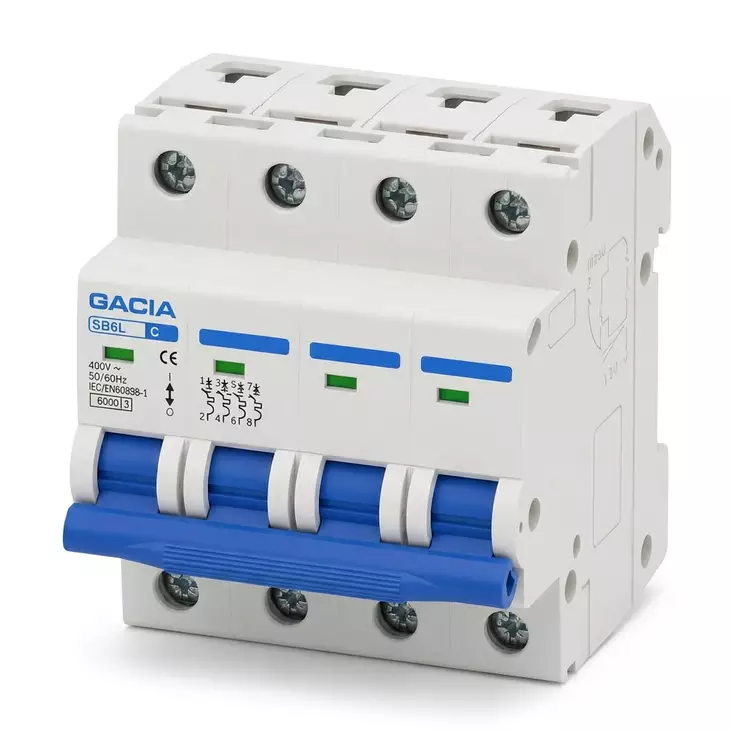 Johdonsuoja-autom. 4-nap. C-1A 6kA - Johdonsuoja-automaatit 6kA - SB6L4C01 - 1
