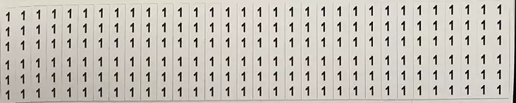 Tarraliuska 32kpl (6x numero 1) 6*38 mm - A4 4-väri Muotoonleikatut tarrat  - TARliuska1 - 1