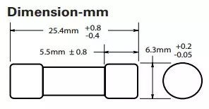 Keraaminen putkisulake BS1362, 2A 250Vac 6,4x25,4mm - British Standard sulakkeet (BS) - TDC-180-2 - 2