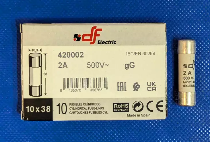 10*38 mm 2A 500V gL Putkivaroke - Keraamiset putkisulakkeet gG - 3121397-420002 - 1