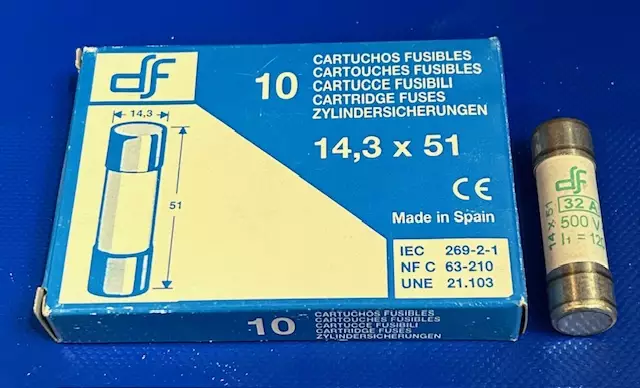14*51 mm 32A 500V aM Putkivaroke iskurilla - Keraamiset putkisulakkeet aM - 441232 - 1