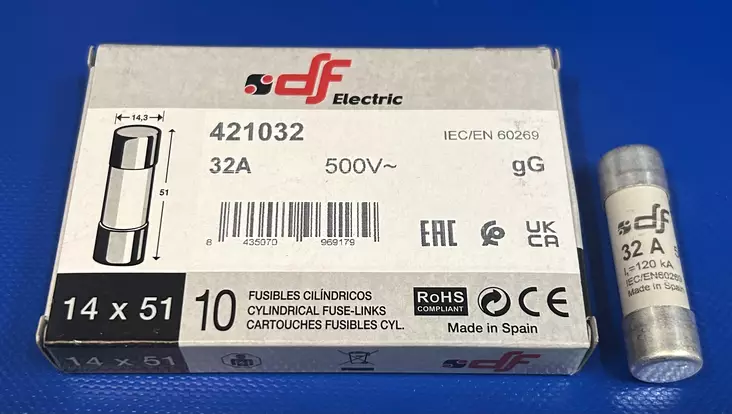 14*51 mm 32A 500V gL Putkivaroke - Keraamiset putkisulakkeet gG - 3121431-421032 - 1