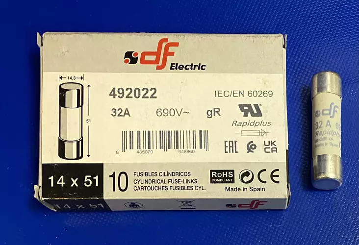 14*51 mm 32A 690V gR Putkivaroke - Erikoisnopeat putkisulakkeet gR - 3121351-492022 - 1