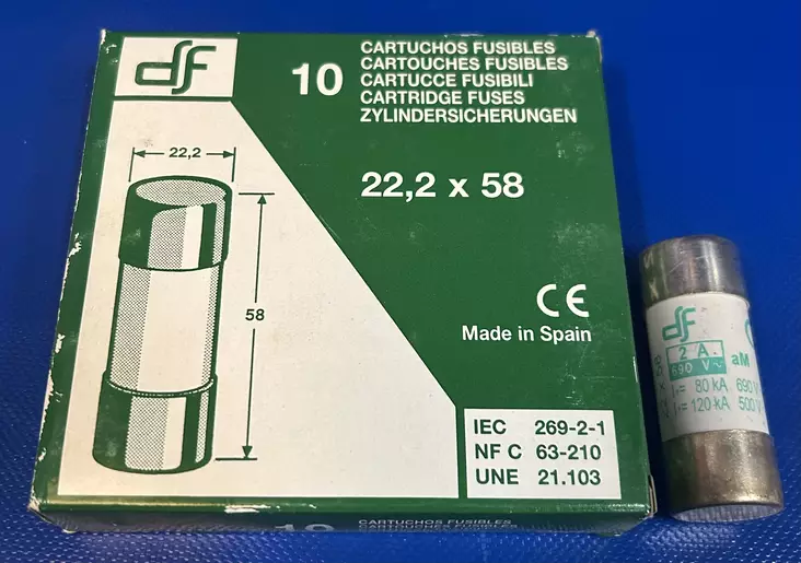 22*58 mm 2A 690V aM Putkivaroke - Keraamiset putkisulakkeet aM - 3121465-442002 - 1