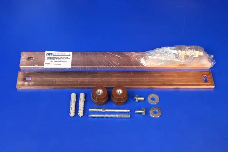 ECS-MK 10x50x500mm tuppiloliitin maadoituskisko 500mm² - ECS-MK päämaadoituskiskot tuppiloliittim - 1901502 - 1