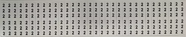 Johdinmerkkaus tarraliuska 32kpl (6x numero 2) 6*38 mm - A4 4-väri Muotoonleikatut tarrat  - TARliuska2 - 1