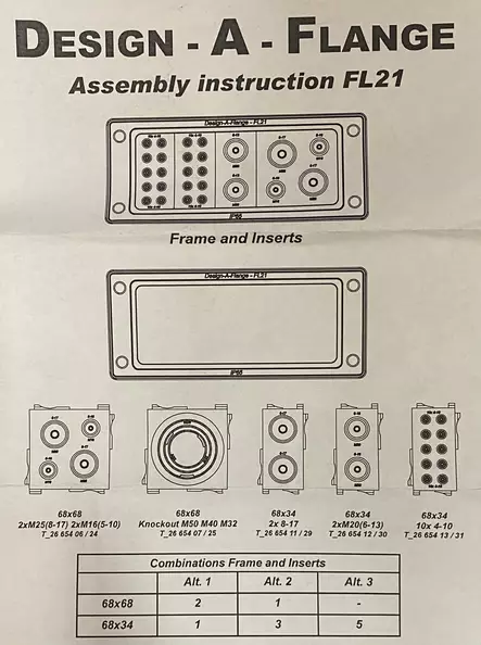Kakkoskoon multilaippa TSS-FL21C (10x4-10mm + 18x7-14mm), multilaippa vedonpoistolla - TSS Modifioitavat multilaipat - 2665403 - 2