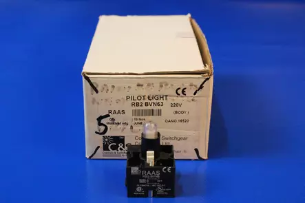 Painikerunko+Ba9s,NEON 220v , jänn, muuntajal - 22mm HÄTÄ-Seis-, ohjaus- ja 1-0 painikke - RB2BVN63 - 1