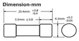 Keraaminen putkisulake BS1362, 3A 250Vac 6,4x25,4mm - British Standard sulakkeet (BS) - TDC-180-3 - 2