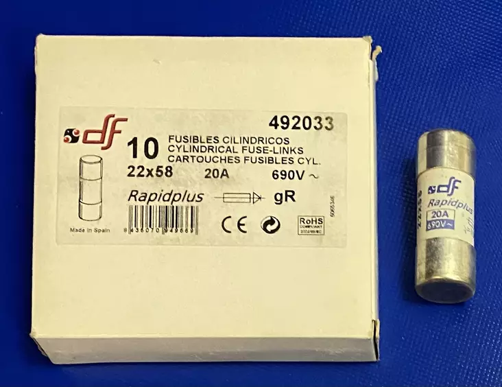 22*58 mm 20A 690V gR Putkivaroke - Erikoisnopeat putkisulakkeet gR - 3121354-492033 - 1