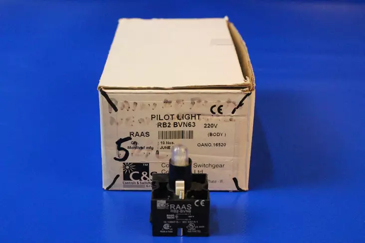 Painikerunko+Ba9s,NEON 220v , jänn, muuntajal - 22mm HÄTÄ-Seis-, ohjaus- ja 1-0 painikke - RB2BVN63 - 1