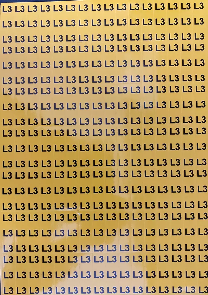 Tarra L3 Kelta musta teksti 112 kpl/arkki - A4 4-väri Muotoonleikatut tarrat - TARL3 - 1