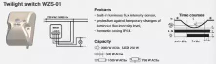 Hämäräkytkin pinta-asennukseen 230Vac 1x16A - Hämäräkytkimet  - 2617804 - 2