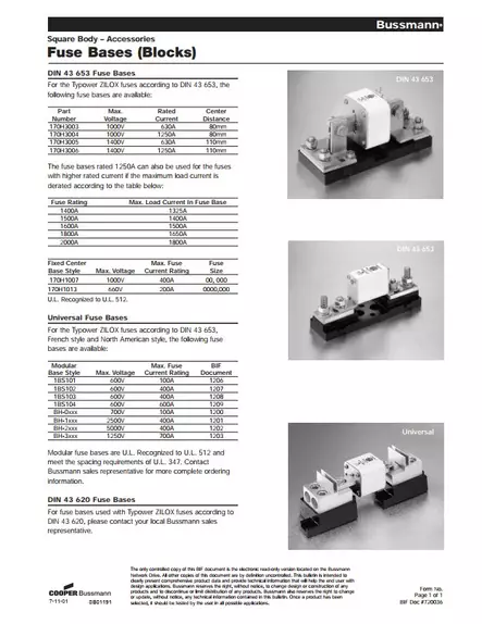 NH1C-3/110mm 1250A 1400V Kahvavarokealusta - NH-Kahvavarokealustat DIN43620 ja DIN436 - 170H3004 - 2