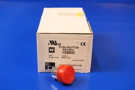 Tasopainike punaisella kumilla, jousipalaut IP65 - 22mm HÄTÄ-Seis-, ohjaus- ja 1-0 painikke - RB2BP4 - 1