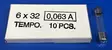 6,3*32 mm 0,063A 250V T Lasiputkisulake - Lasiputkisulakkeet 6,3x32mm nopeat (F) j - 534004 - 1