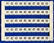 Riviliitin ja ECS-MK-Basic liitinten merkkausnumerot pieni-arkkki jossa numerosarja 41-50 5 kertaa DY 5 (41-50) hinta on per merkki (=50x) - Riviliitintarvikkeet - 1901575-505024 - 2